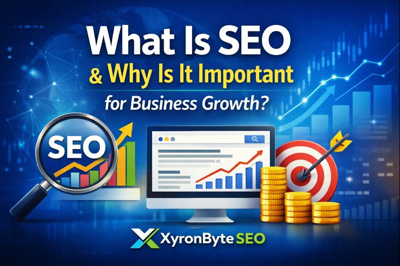 What is SEO and why it is important for business growth – SEO services and search engine optimization illustration