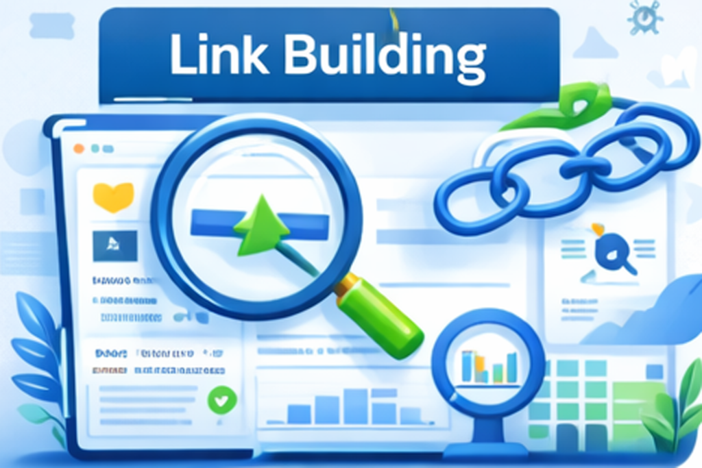 High-quality backlink building strategy illustration