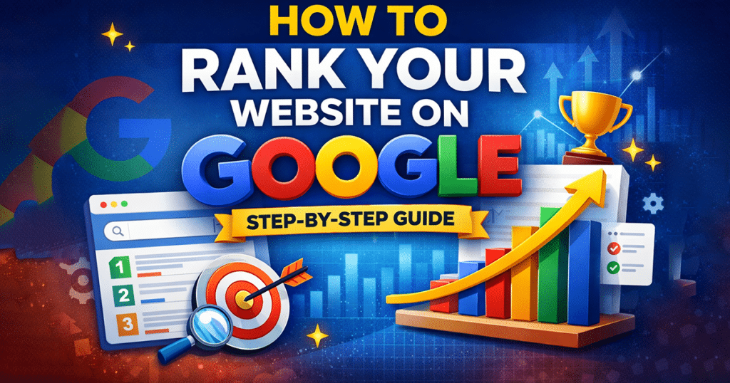 How to rank website on Google step by step guide with SEO strategy and growth chart